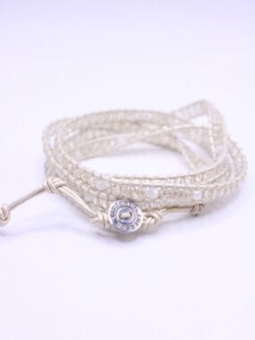 Victoria Emerson Cream Beaded Wrap Bracelet